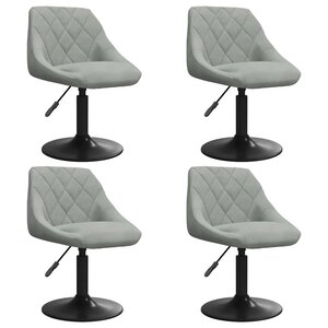 vidaXL Chaises pivotantes à manger lot de 4 gris clair velours
