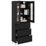 vidaXL Haut Armoire Chêne noir 69 5 x 34 x 180 cm Bois d'ingénierie
