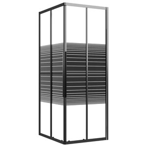 vidaXL Cabine de douche à rayures ESG 90x70x180 cm Noir