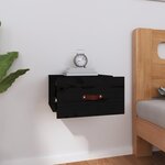 vidaXL Table de chevet murale Noir 40x29 5x22 cm