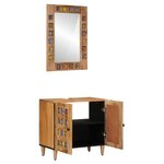 vidaXL Ensemble de mobilier de salle de bain avec porte 2 Pièces Naturel