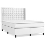 vidaXL Sommier à lattes de lit avec matelas Blanc 140x190cm Similicuir
