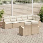 vidaXL Ensemble de canapé de jardin Beige et crème 55 x 55 x 37 cm