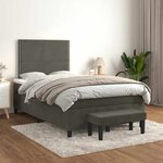 vidaXL Sommier à lattes de lit et matelas gris foncé 120x190cm velours