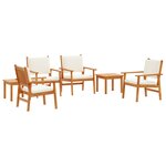 Ensemble de salle à manger de jardin 6 pièces avec coussins en bois d'acacia