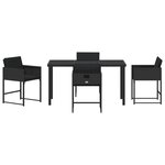 vidaXL Ensemble de jardin 5 pièces avec des coussins en rotin noir