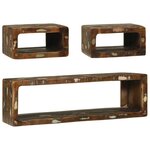 vidaXL Meuble TV avec Rangement 3 Pièces Bois massif de récupération