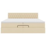 VidaXL Cadre de lit ottoman avec matelas crème 200x200 cm tissu