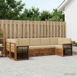 vidaXL Ensemble de canapé d'angle avec coussin 6 Pièces Naturel