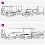 vidaXL Ensemble de canapés d'extérieur 8 pc Blanc et Beige Polyester