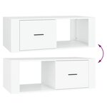vidaXL Table basse Blanc 100x50 5x35 cm Bois d'ingénierie