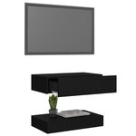 Vidaxl meuble tv avec lumières led noir 60x35 cm