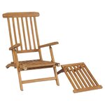 vidaXL Chaises de terrasse avec repose-pied 2 Pièces Bois de teck solide