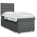 vidaXL Sommier à lattes de lit et matelas Gris foncé 90x190 cm Tissu