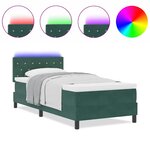 vidaXL Lit à ressorts avec matelas Vert foncé 90 x 190 cm Velours