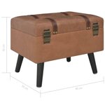 Banquette pouf tabouret meuble tabouret de rangement 40 cm marron synthétique 3002173