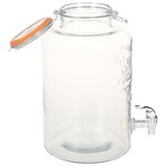 vidaXL Distributeur d'eau XXL avec robinet Transparent 8 L Verre