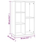 vidaXL Bibliothèque/Buffet chêne fumé 50x25x80 cm bois d'ingénierie