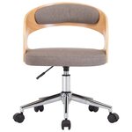 vidaXL Chaises pivotantes à manger lot de 4 taupe bois courbé et tissu