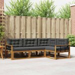 vidaXL Ensemble de canapés d'extérieur 4 Pièces Naturel et Anthracite