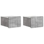 vidaXL Cabinet de chevet mural 2 Pièces Gris béton 33 x 34 5 x 24 cm