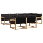 vidaXL Ensemble de canapés d'extérieur 7 pc Blanc et noir