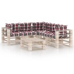 vidaXL Salon palette de jardin 6 Pièces avec coussins bois de pin