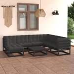 vidaXL Salon de jardin 8 Pièces avec coussins Bois de pin massif