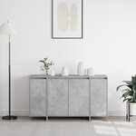 vidaXL Buffet Gris Béton Gris béton Bois d'ingénierie 135 x 41 x 75 cm