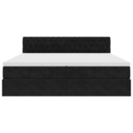 vidaXL Cadre de lit ottoman avec matelas noir 200x200 cm velours
