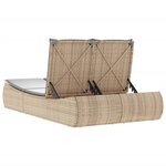 vidaXL Chaise longue double avec coussins beige résine tressée