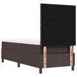 vidaXL Lit ressort avec matelas & LED Marron foncé 80x200 cm Tissu
