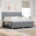 Lit avec matelas Box Spring vidaXL Gris clair 200x200 cm Tissu