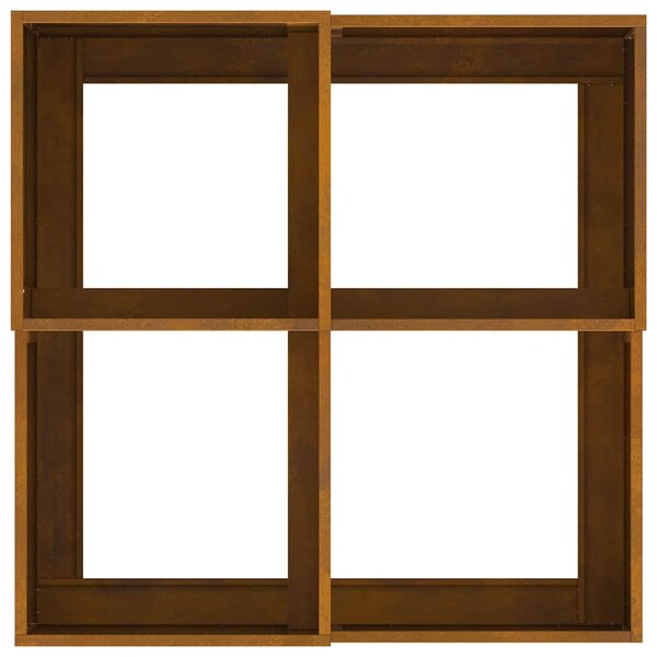 vidaXL Cache-pot de jardin Rouillé 100 x 100 x 48 cm