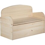 Banc coffre de rangement en pin brut 78 litres