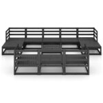 vidaXL Salon de jardin 11 Pièces bois de pin massif