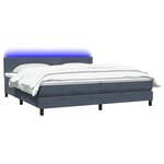 vidaXL Sommier à lattes de lit et matelas et LED gris foncé 180x220cm velours