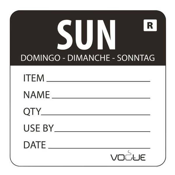 Lot de 500 étiquettes jour de la semaine - vogue -  - polypropylène60 40