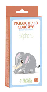 Maquette en carton pré-encollé pour enfant Elephant