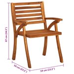 vidaXL Chaises de jardin avec coussins lot de 8 Bois d'acacia solide