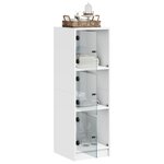 vidaXL Buffet avec portes en verre blanc 35x37x109 cm
