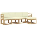 vidaXL Ensemble de canapés d'extérieur 5 Pièces Blanc et crème