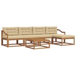 vidaXL Ensemble de canapés d'extérieur 6 Pièces Naturel et Beige