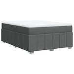 vidaXL Sommier à lattes de lit avec matelas Gris foncé 140x200cm Tissu