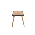 BEAU RIVAGE Table de jardin en bois d'acacia 100% FSC et résine tressée - 120 x 70 x 73 cm - Marron