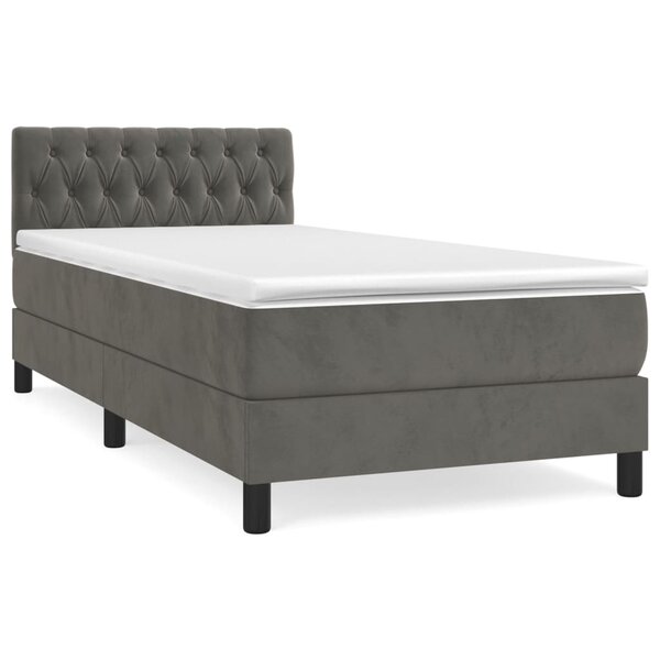 vidaXL Sommier à lattes de lit avec matelas Gris foncé 100x200 cm