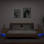 vidaXL Tables de chevet murales avec lumières LED 2 Pièces chêne sonoma