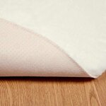 vidaXL Tapis en Fourrure Synthétique de Lapin Blanc Ø 160 cm Polyester
