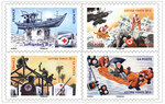 Carnet - La Croix-Rouge française en action - 8 timbres autocollants