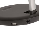Luminaire de bureau LED rubia col. vario, régl., port USB argenté MAUL